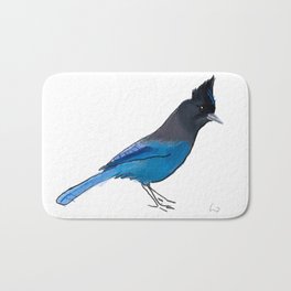 Steller's Jay Bath Mat | Usa, Drawing, Bluejay, Nature, Steller, Animal, Bird, Stellersjay, Blue, Jay 