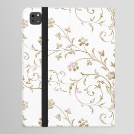 Elegant Antique Baroque White & Gold Scroll Pattern iPad Folio Case