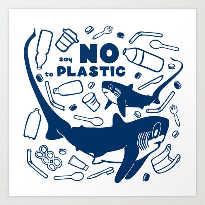 Say No to Plastic- Alopias Art Print