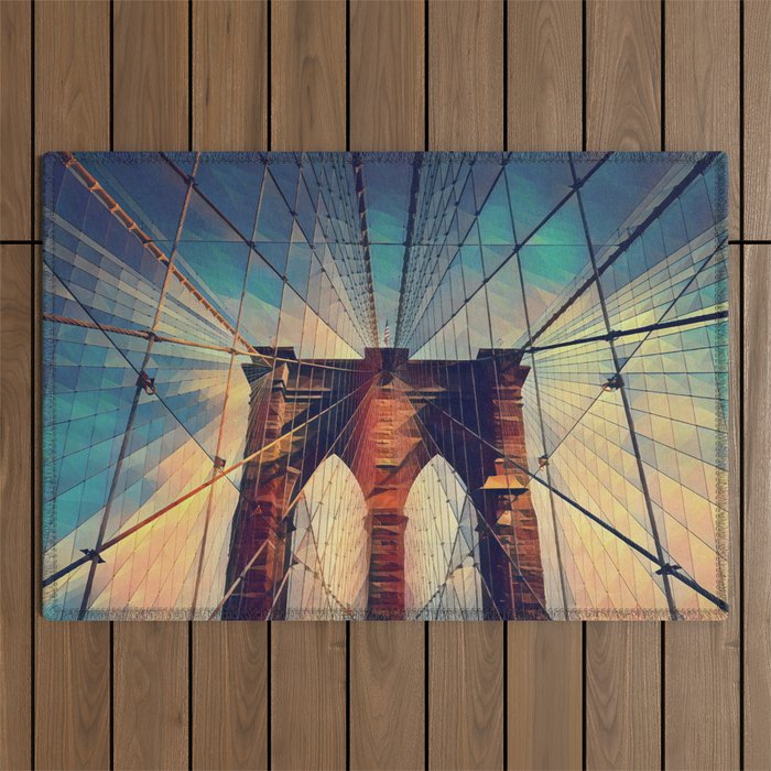 New York City Brooklyn Bridge Outdoor Rug