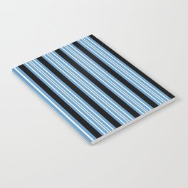 Medium Blue Black White Cream Stripe Pattern Tranquil Blue 114-57-24 Trends Spring Summer 2023 Notebook