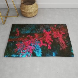 iDeal - Trippy Trees 01 Rug | Fineart, Vibrant, Psychedelic, Gaglianophotography, Idealartistry, Festivalart, Trapworld, Concept, Long Exposure, Firefly 