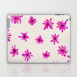 Hot Pink Flowers in Abstract Maximalist Minimalism Aesthetic Laptop Skin