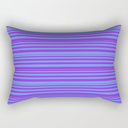 [ Thumbnail: Purple and Cornflower Blue Colored Lines/Stripes Pattern Rectangular Pillow ]