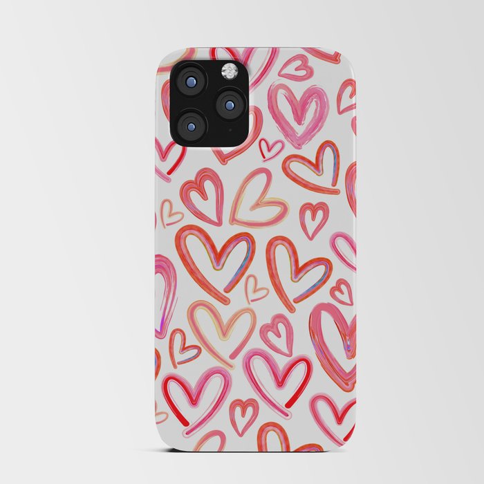 Preppy Room Decor - Lots of Love Hearts Collage on White iPhone Card Case