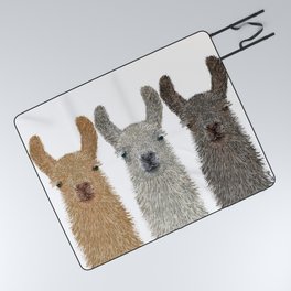 Triple Alpaca Llama Camels Picnic Blanket