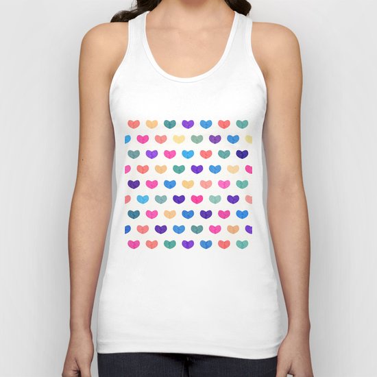 Colorful Cute Hearts III Unisex Tank Top