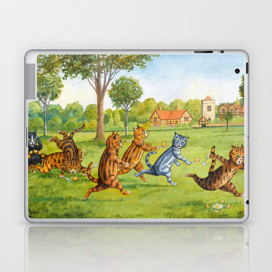 Egg and Spoon Race by Louis Wain Laptop & iPad Skin