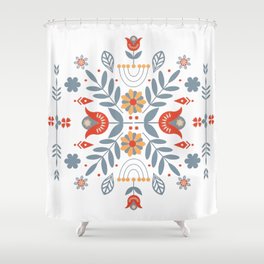 Scandinavian Rosemaling  Shower Curtain