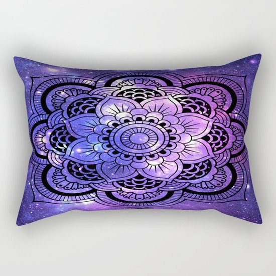 Mandala : Purple Blue Galaxy Rectangular Pillow
