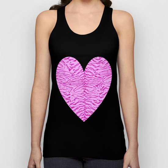 Light Pink Glitter Tiger Print Unisex Tank Top