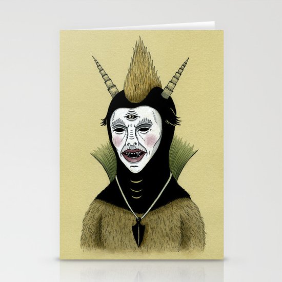 Creature with Black Amulet Stationery Cards