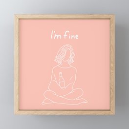 I'm fine / digital art / salmon Framed Mini Art Print