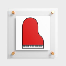 Red Grand Piano Floating Acrylic Print