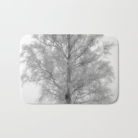 Birch in winter Bath Mat