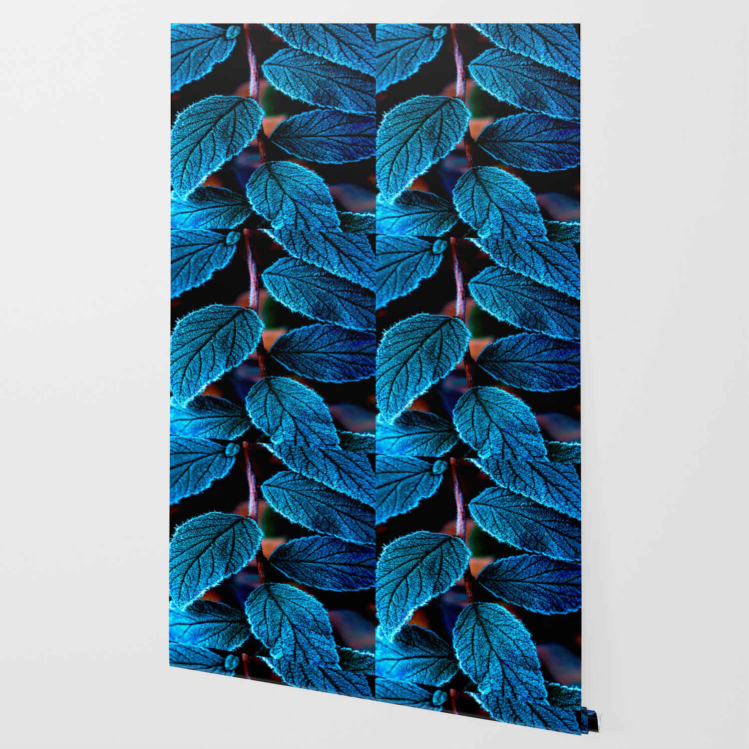 Peacock Blue Leaves Nature Background Decor Society6 Buyart