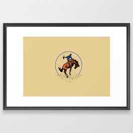 Full Moon Bronc & Cowboy Framed Art Print