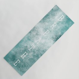 Watercolour Storm Printed Yoga Mat in Soothing Teals with Mantra Yoga Mat | Relaxing, Watercolourprint, Teal, Modern, Fitness, Digital, Calming, Wellbeing, Yogaflow, Watercolour 