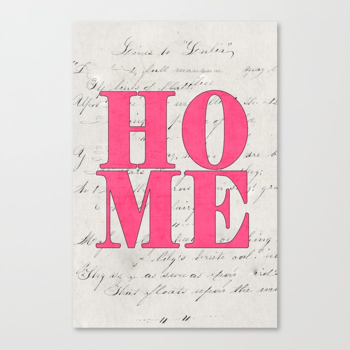 home - pink  Canvas Print