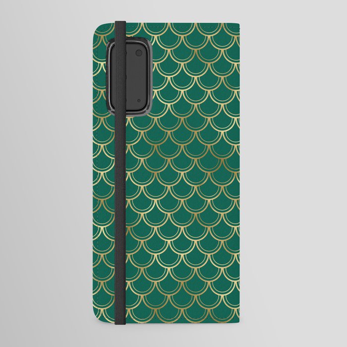 Gold Green Scales Pattern Android Wallet Case