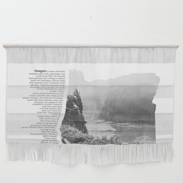 Oregon Minimalist Map | Black and White Coastal Views Wall Hanging