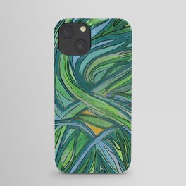 Green Tangle Art Drawing iPhone Case