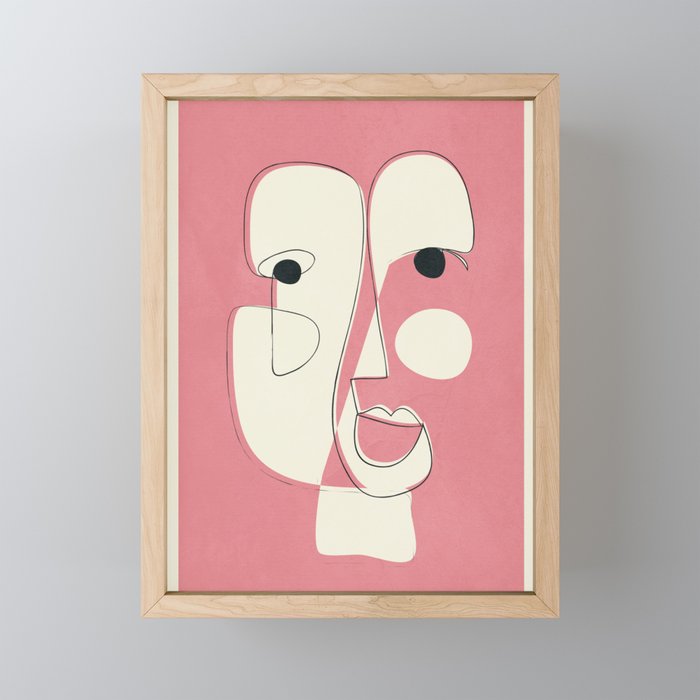 Abstract Face 01 Framed Mini Art Print