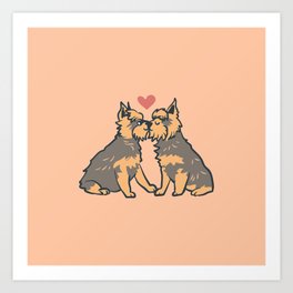 Yorkshire Terrier  Kisses Art Print