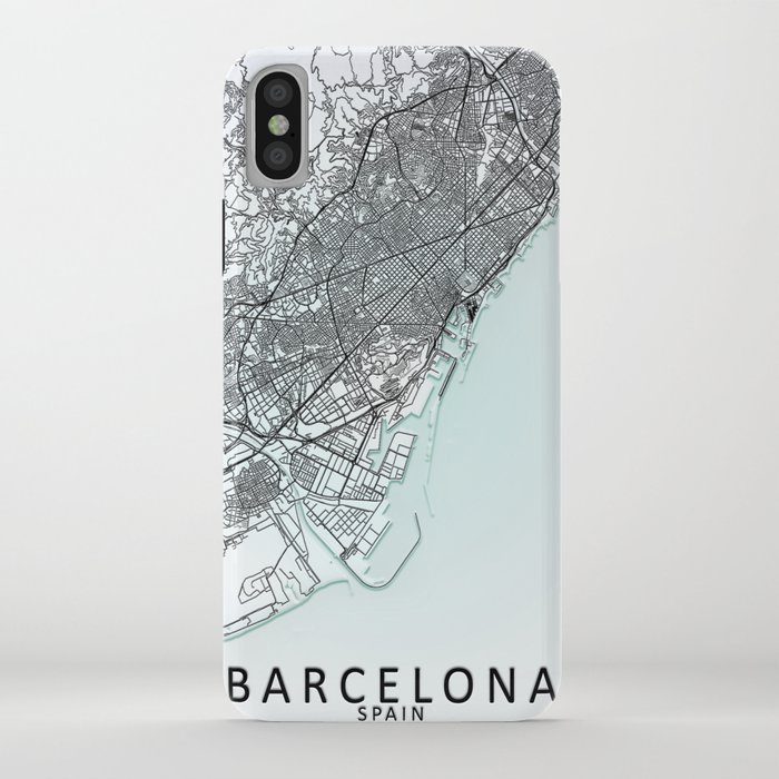 Barcelona City Map iPhone Case