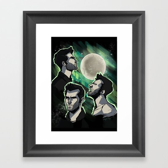 Three Derek Moon Framed Art Print