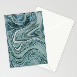 Elegant Marble Gemstone Texture Turquoise Teal Stationery Card