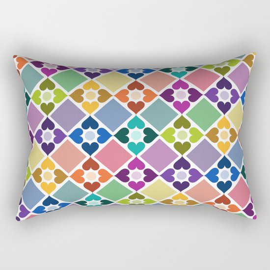 Colorful Floral Pattern II Rectangular Pillow