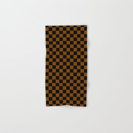 Black and Chocolate Brown Checkerboard Hand & Bath Towel