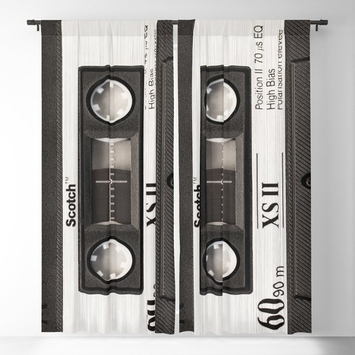 Cassette Tape Black And White #decor #society6 #buyart Blackout Curtain