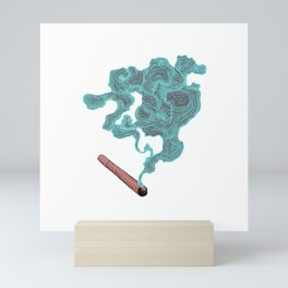 Smoke (Blue & Red) Mini Art Print