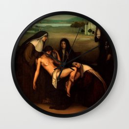 1915 Classical Masterpiece The Grace given to a fallen woman by Julio Romero de Torres Wall Clock