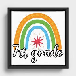 7th Grade Rainbow Framed Canvas