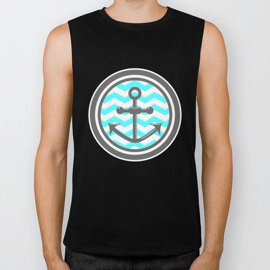 Chevron Anchor Biker Tank