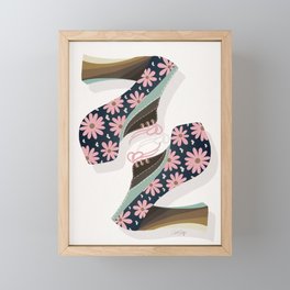 Disco Platforms – Denim & Pink Framed Mini Art Print