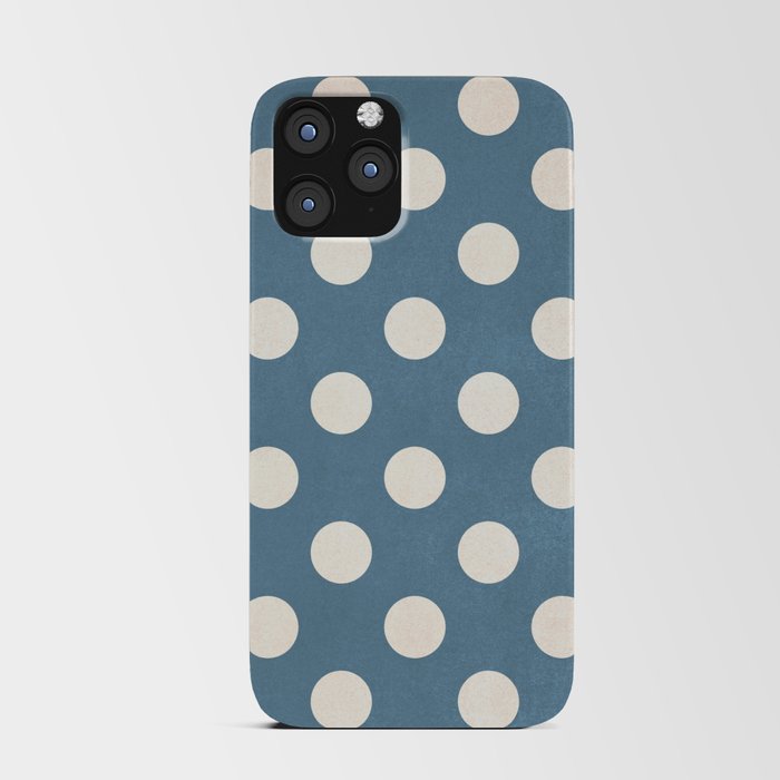 Blue & Ivory Spotted Print iPhone Card Case