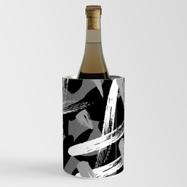 mock graffiti_black white gray Wine Chiller