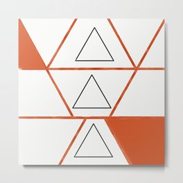 Orange Triangles Metal Print