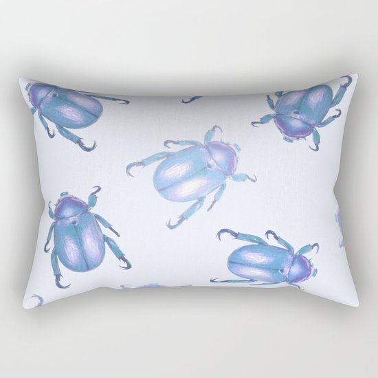 lavender blue scarab pattern Rectangular Pillow