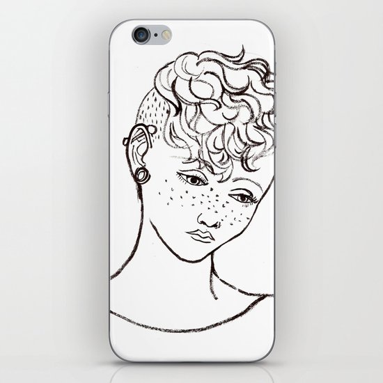 Young girl head iPhone & iPod Skin
