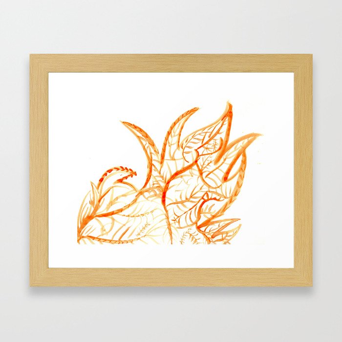 orange leaf Framed Art Print