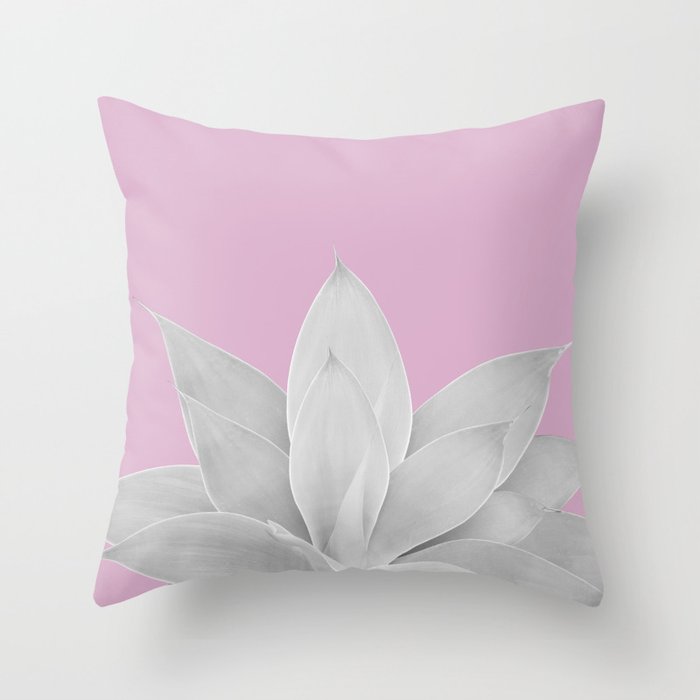 Pink Lavender Agave #1 #tropical #decor #art #society6 Throw Pillow