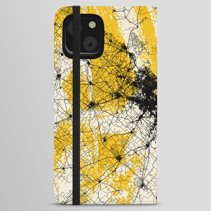 Buenos Aires, Argentina Map Collage, Yellow iPhone Wallet Case
