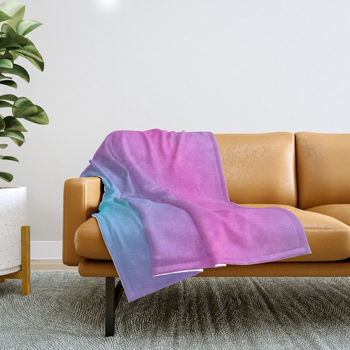 Minimal Futuristic Gradient - Multicolor Throw Blanket