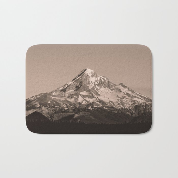 Mount Hood - Black and White - nature photography Bath Mat