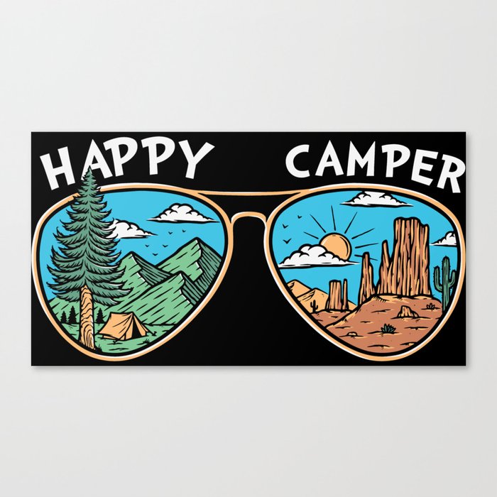 Happy Camper Landscape Sunglasses Canvas Print